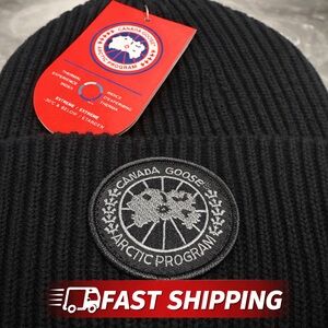 Canada Goose Black Arctic Program Ribbed Beanie